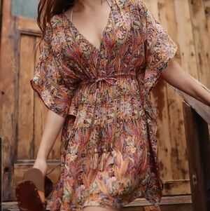 Anthropologie Caftan by Rujuta Sheth‎ Cinched OS floral paisley